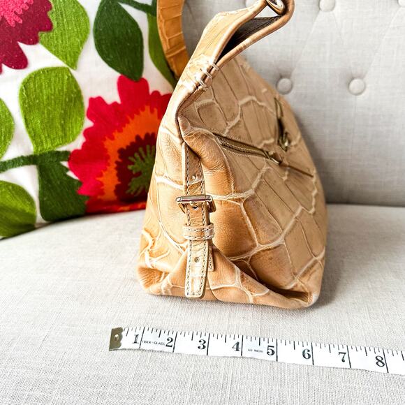 Vintage Mint DOONEY & BOURKE Tan Crocodile Embossed Leather Shoulder Bag - Picture 4 of 12